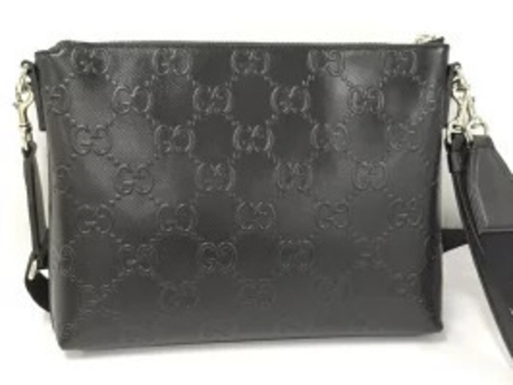 Gucci Bag GG Black Leather Jumbo Embossed